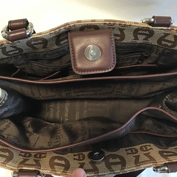 Etienne Aigner Signature Logo Satchel Bag - Picture 6 of 11